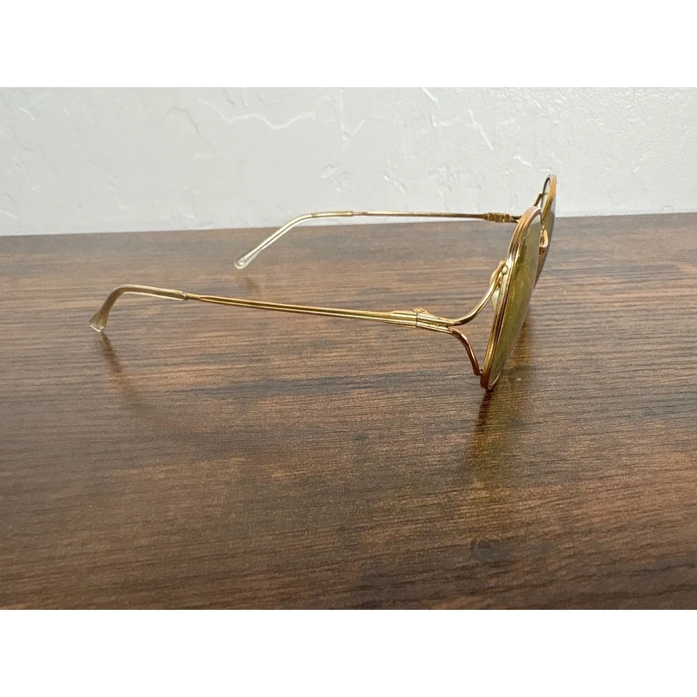 Vintage Christian Dior 2056 Gold Butterfly Sunglasses Yellow Tint Made in Italy